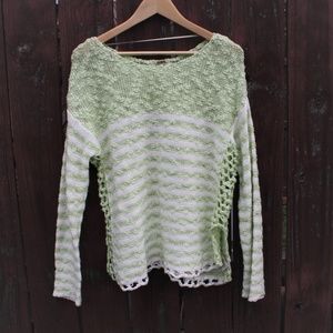 Free People Chunky Knit Striped Sweater